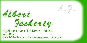 albert faskerty business card